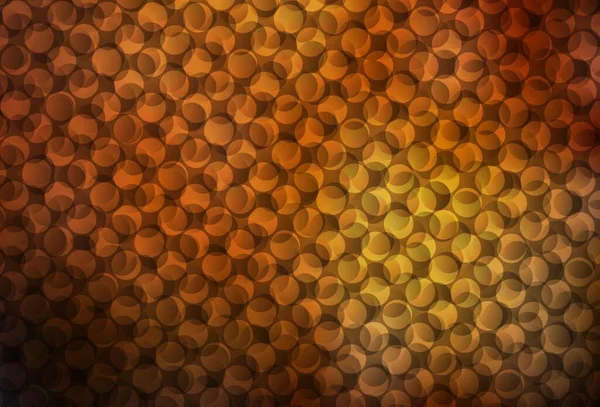 Dunkelorangefarbener Vektorhintergrund Mit Punkten Schöne Farbige Illustration Mit Verschwommenen Kreisen — Stockvektor