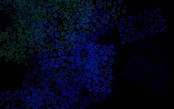 Azul Oscuro Diseño Vectorial Verde Con Estrellas Brillantes Ilustración Colores — Vector de stock