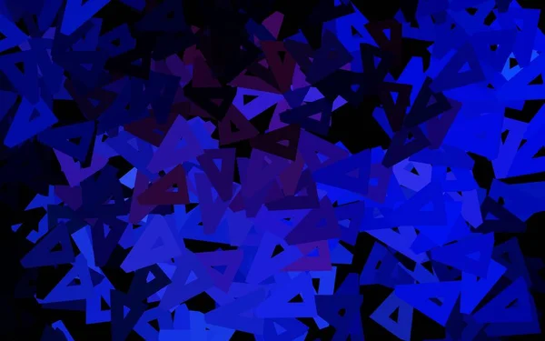 Tmavá Růžová Modrá Vektorová Textura Trojúhelníkovým Stylem Krásná Ilustrace Trojúhelníky — Stockový vektor