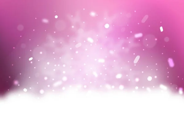 Світло Рожеве Жовте Векторне Покриття Красивими Сніжинками Блискуча Абстрактна Ілюстрація — стоковий вектор