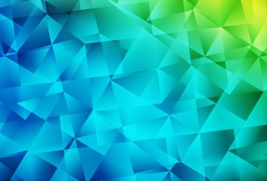 Açık mavi, yeşil vektör soyut çokgen şablonu. Çokgen şekilli bir örnek. Cep telefonunun arka planının şablonu.