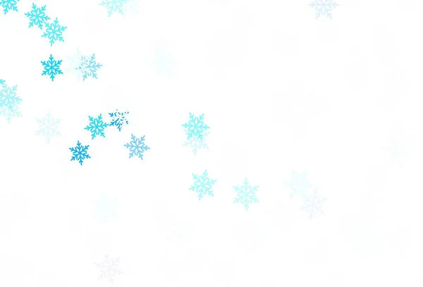 Luz Azul Fundo Vetorial Com Flocos Neve Xmas Estrelas Flocos — Vetor de Stock