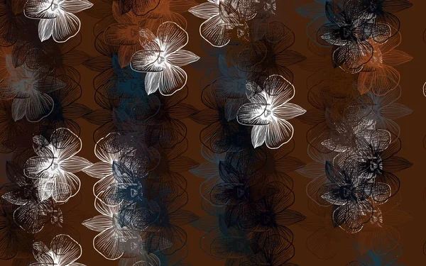Ljusblå Gul Vektor Klotter Layout Med Blommor Elegant Ljus Illustration — Stock vektor