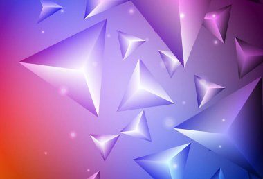 Açık mavi, kırmızı vektör desenli çokgen. Soyut üçgenli dekoratif tasarım. Web siteniz için basit tasarım.