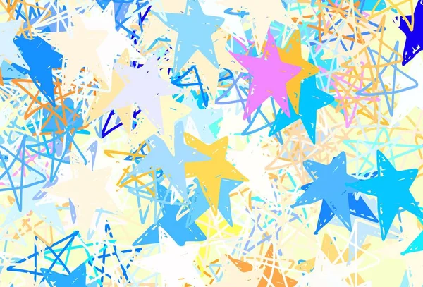 Light Blue Yellow Vector Template Sky Stars Glitter Abstract Illustration — Stock Vector