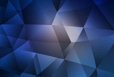 Koyu pembe, mavi vektör üçgen arkaplan. Çokgen şekilli bir örnek. İşiniz için yepyeni bir tasarım..