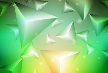 Açık yeşil, üçgenli sarı vektör arkaplan. Soyut üçgenli dekoratif tasarım. İşiniz için en iyi akıllı tasarım.