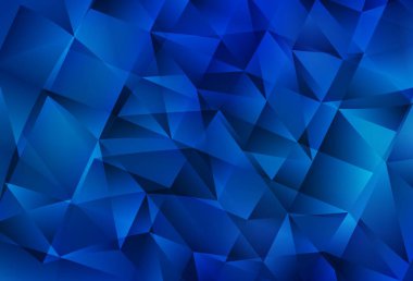 Açık mavi vektör deseni ve çokgen tarzı. Renkli üçgenlerin olduğu bir resim. Broşürler, broşürler için desen