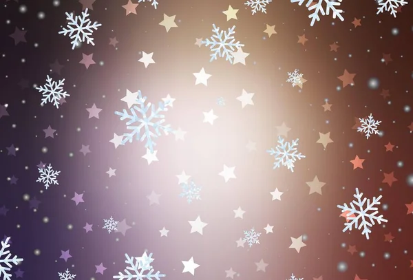 Ανοιχτό Μωβ Ροζ Διάνυσμα Φόντο Όμορφες Νιφάδες Χιονιού Αστέρια Βαθμιδωτή — Διανυσματικό Αρχείο