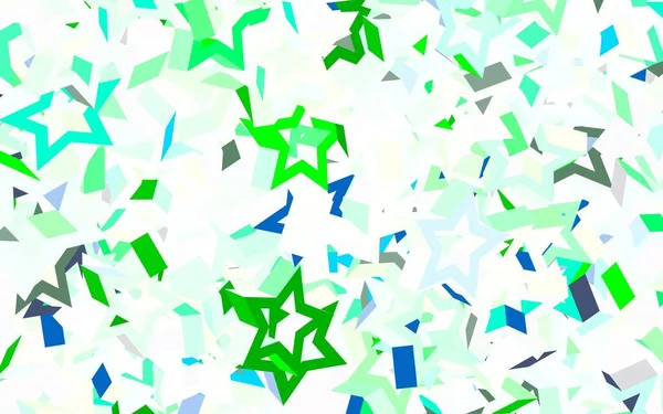 Ljusgrön Gul Vektor Layout Med Ljusa Stjärnor Dekorativ Lysande Illustration — Stock vektor
