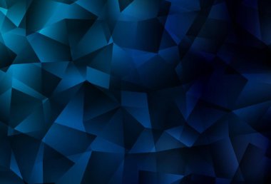 Koyu mavi vektör çokgen arkaplan. Yarım ton şeklinde, üçgenli yaratıcı illüstrasyon. Pankartın için tamamen yeni bir şablon.