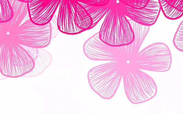 淡淡的粉红矢量点缀背景与花朵在白色背景上的自然风格 全新的商业设计风格 — 图库矢量图片
