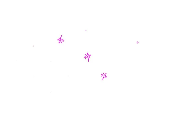 Modèle Gribouillis Vectoriel Rose Clair Avec Branches Illustration Colorée Brillante — Image vectorielle