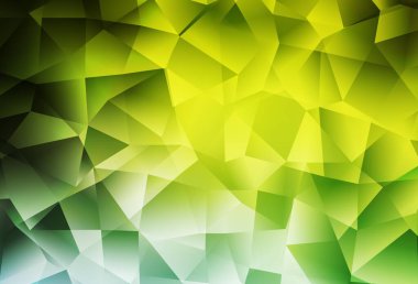 Açık yeşil, sarı vektör düşük poli düzeni. Gradyan ile poligonal soyut resim. İşiniz için en iyi üçgen tasarım.