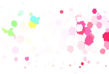 Açık pembe, soyut şekilli sarı vektör arkaplan. Soyut tarzda rengarenk gradyan şekilleri olan bir resim. Kartvizitiniz için modern tasarım.