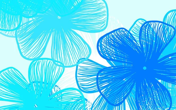 Lichtblauwe Vector Doodle Textuur Met Bloemen Kleurrijke Illustratie Met Bloemen — Stockvector