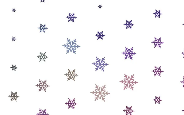 ライトピンク 明るい雪片 星と緑のベクトルレイアウト 雪とクリスマススタイルでカラフルな装飾デザイン ビジネス広告の新年デザイン — ストックベクタ