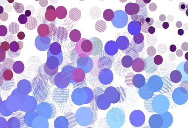 Açık mavi, benekli kırmızı vektör arkaplan. Parlak renkli soyut çemberlerin olduğu bir resim. Duvar kağıtlarının dokusu için desen.