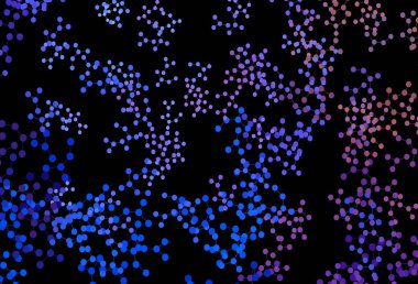 Koyu mavi, kırmızı vektör şablonu ve yapay zeka ağı. Parlak renkli bir illüstrasyon ve yapay zekanın gerçek yapısı. Zeka ve yenilik reklamları için şablon.