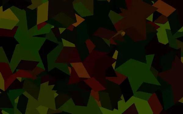 Темно Зеленая Красная Векторная Компоновка Яркими Звездами Звёзды Размытом Абстрактном — стоковый вектор