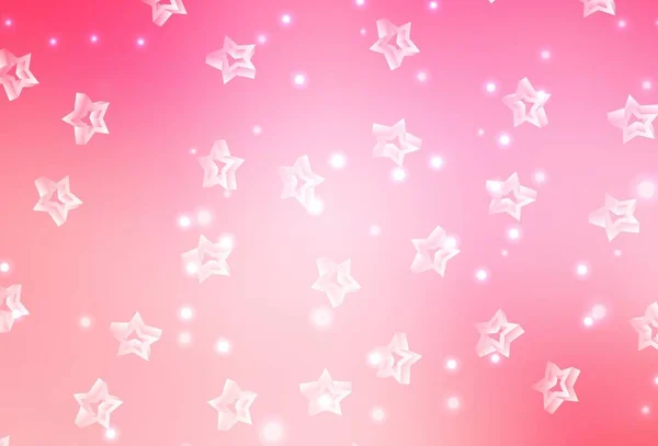 Светло Розовый Желтый Векторный Фон Цветными Звездами Блестящие Абстрактные Иллюстрации — стоковый вектор