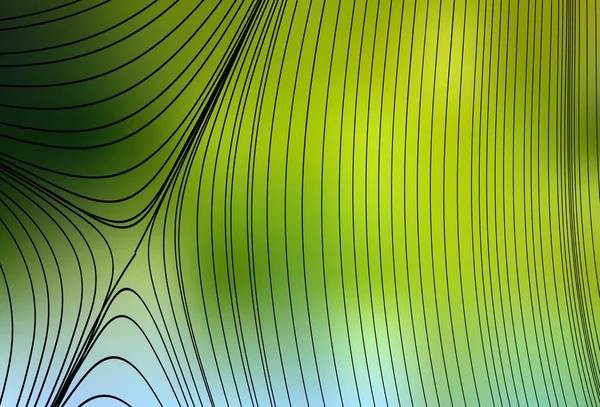 Hellgrüner Gelber Vektorhintergrund Mit Geschwungenen Linien Moderne Gradient Abstrakte Illustration — Stockvektor