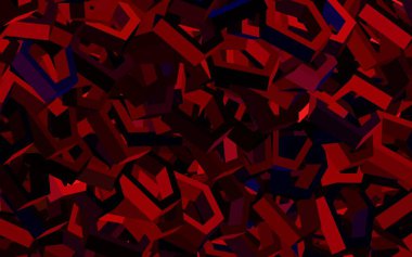 Koyu pembe, kırmızı vektör desenli ve renkli altıgenli. Renkli altıgenli soyut illüstrasyon. Reklamlar, broşürler için desen.