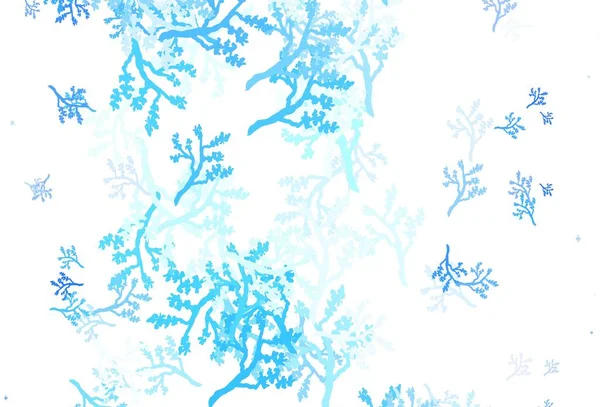 Светло Синий Вектор Элегантный Фон Сапфиром Листья Ветви Градиентом Белом — стоковый вектор