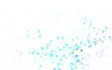 Küreli açık mavi vektör deseni. Bulanık yağmur damlaları olan soyut bir çizim. Fütürist reklamlar ve kitapçıklar için şablon.