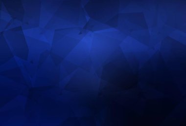 Çokgen şekilli koyu mavi vektör arkaplanı. Modern tarzda değişen renkli kaotik formlar. İşiniz için en iyi akıllı tasarım.