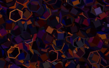 Renkli altıgenli koyu kırmızı vektör deseni. Altıgen tarzda ışıldayan soyut çizimler. Reklamınız için bir kalıp, kitapçıklar.