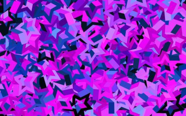 Koyu pembe, gökyüzü yıldızlı mavi vektör şablonu. Yıldızlı parlak renkli illüstrasyon. Astroloji web siteleri için desen.