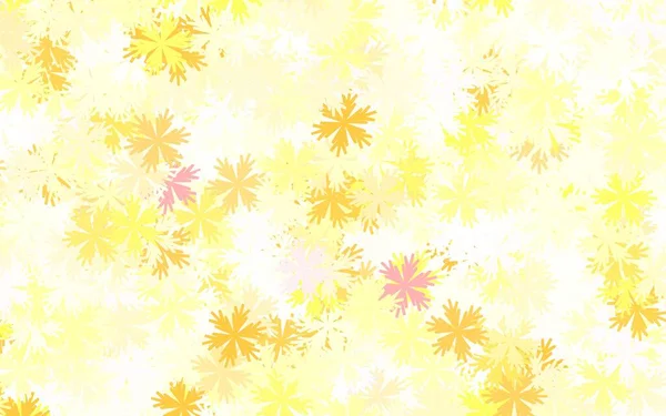 Vermelho Claro Padrão Doodle Vetor Amarelo Com Flores Ilustração Abstrata — Vetor de Stock