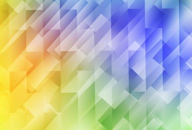 Çizgilerle, dikdörtgenlerle ışık çok renkli vektör düzeni. Dikdörtgenleri ve kareleri olan güzel bir çizim. Reklamlar için desen.