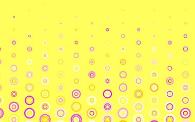 Açık pembe, noktalı sarı vektör arkaplan. Renkli su damlaları olan modern soyut çizimler. İş ilanınız için tasarım.