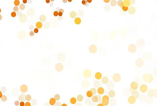 Light Orange vector backdrop with dots. Illustration with set of shining colorful abstract circles. Pattern for ads, leaflets.