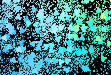 Koyu mavi, kaotik şekilli yeşil vektör şablonu. Soyut tarzda rengarenk gradyan şekilleri olan bir resim. Duvar kağıtları için zarif tasarım.