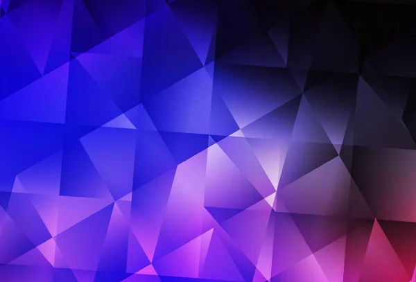 Modèle Triangles Dégradé Vectoriel Rose Foncé Bleu Illustration Polygonale Lumineuse — Image vectorielle