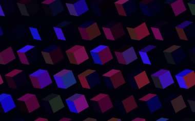 Koyu pembe, eşkenar dörtgenli yeşil vektör arkaplan. Dikdörtgenleri ve kareleri olan güzel bir çizim. Şablon bir arkaplan olarak kullanılabilir.