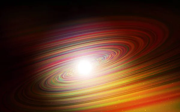 深橙色矢量背景与星系星 带有五颜六色的宇宙星的闪光抽象插图 宇宙背景模板 — 图库矢量图片