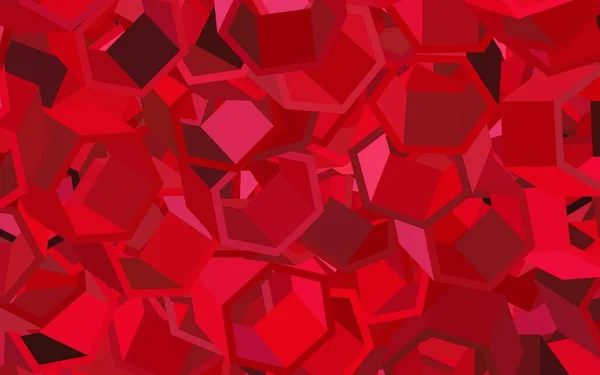 Dunkelrosa Roter Vektorhintergrund Mit Sechsecken Hintergrund Mit Bunten Sechsecken Verwischen — Stockvektor