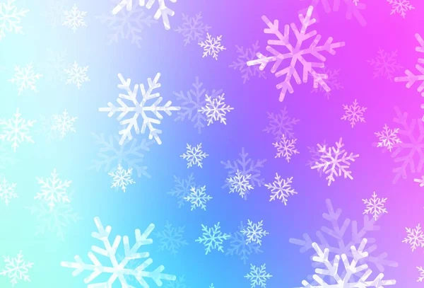 Lichtroze Blauwe Vector Patroon Kerststijl Kleurrijke Illustratie Met Kerstsimbolen Tekens — Stockvector