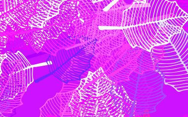 Açık mavi, kırmızı vektör arkaplanı yapraklarla karalıyor. Yapraklı soyut illüstrasyon, karalama tarzında çiçekler. Ağ ve ambalaj için elle boyanmış tasarım.