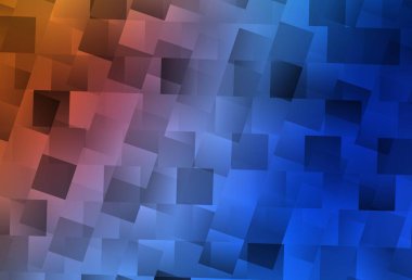 Açık mavi, kare şeklinde kırmızı vektör deseni. Dikdörtgenleri ve kareleri olan güzel bir çizim. Web siteleri için şablon kullanılabilir.