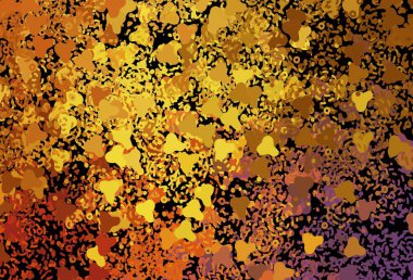 Koyu pembe, Memphis şekilli sarı vektör arkaplan. Rastgele şekillerle soyut tarzda dekoratif tasarım. Kartvizitiniz için modern tasarım.