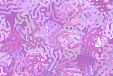 Memphis şekilli açık mor vektör arkaplan. Soyut tarzda rengarenk gradyan şekilleri olan bir resim. İşiniz için en iyi akıllı tasarım.