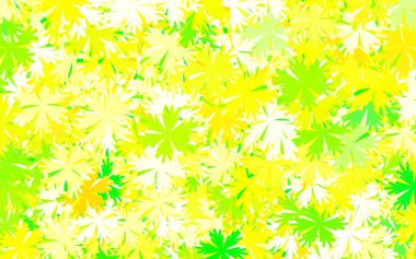 Açık yeşil, sarı vektör karalama çizimi ağaçlar, dallar. Parlak renkli resimli çiçekler. İşiniz için en iyi tasarım..