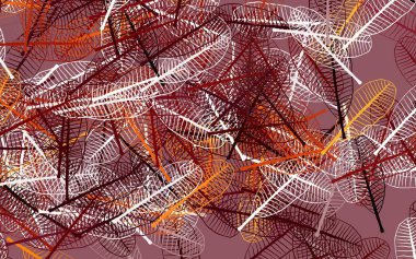 Açık Turuncu vektör yapraklı zarif şablon. Yapraklarla karalama tarzında renkli çizimler. Marka kitabınız için yeni şablon.