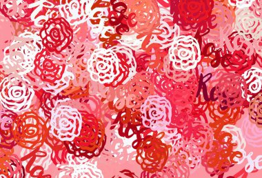 Memphis şekilli açık kırmızı vektör arkaplanı. Soyut gradyan şekilli basit renkli çizimler. İşiniz için en iyi akıllı tasarım.