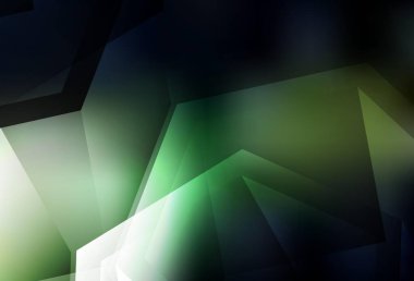 Koyu yeşil vektör eğimli üçgen dokusu. Çokgen soyut çizim ve gradyan. Broşürünüz için yepyeni bir tasarım..